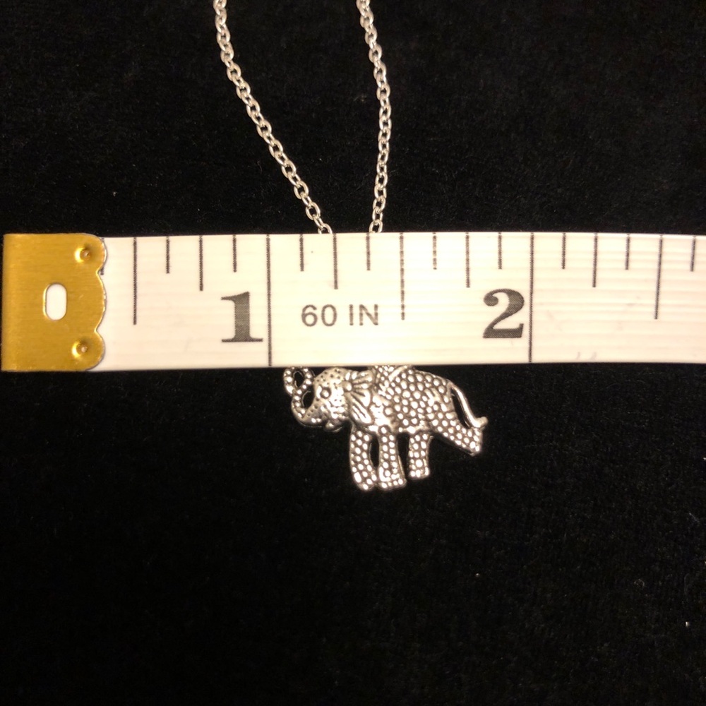 Silver Tone Flying Elephant Pendant Necklace - Picture 7 of 8